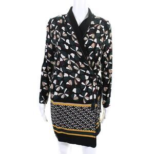 Deby Debo Womens Ophelia Floral Printed Wrap Dress Black Size Medium 11214356